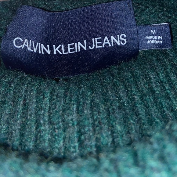 Beautiful jewel tone green Calvin Klein wool blend turtleneck sweater, size M - Picture 4 of 6